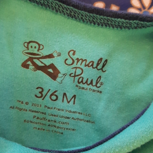 size 3/6 M Paul Frank monster monkey onesie - Picture 5 of 6